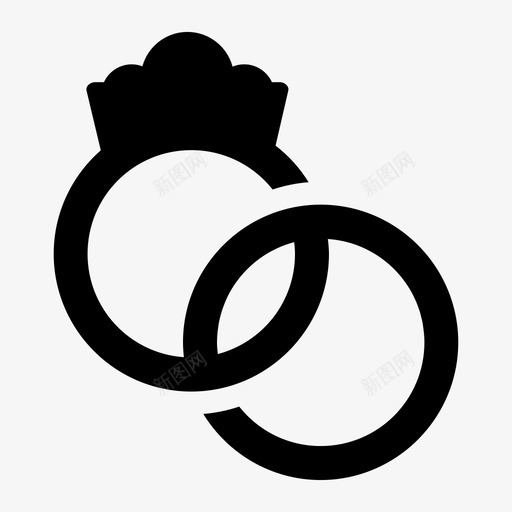 结婚戒指黄金珠宝图标svg_新图网 https://ixintu.com 婚礼图标 珠宝 结婚戒指 黄金