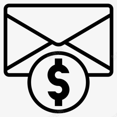 商业信函美元电子邮件图标图标
