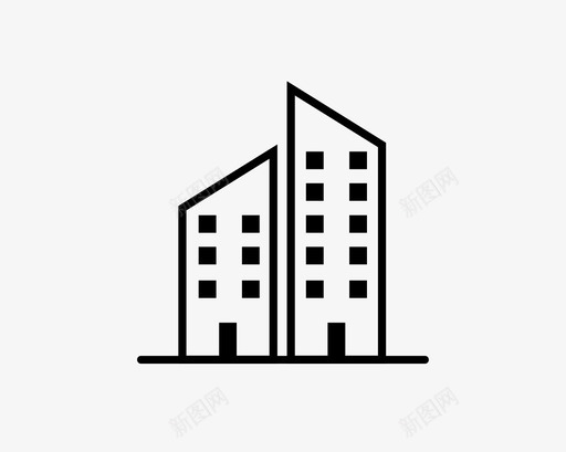 建筑城市房屋图标svg_新图网 https://ixintu.com 城市 城镇 建筑 房屋 构筑物