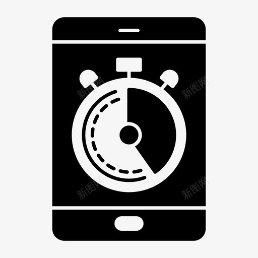 手机秒表技术图标svg_新图网 https://ixintu.com 手机 技术 秒表 网页搜索引擎优化字形图标 计时器