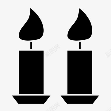 蜡烛石蜡派对图标图标