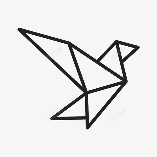 鸟动物折叠图标svg_新图网 https://ixintu.com 动物 折叠 折纸 纸 鸟