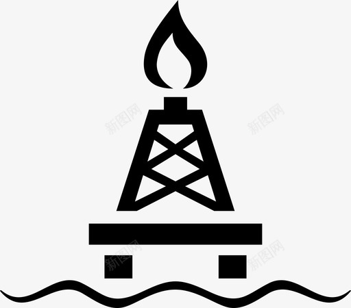 天然气平台钻井天然气图标svg_新图网 https://ixintu.com 塔架 天然气 天然气平台 工业和技术 海洋平台 石油平台 钻井
