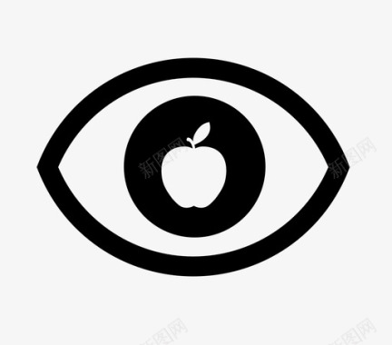 看苹果眼睛痴迷图标图标