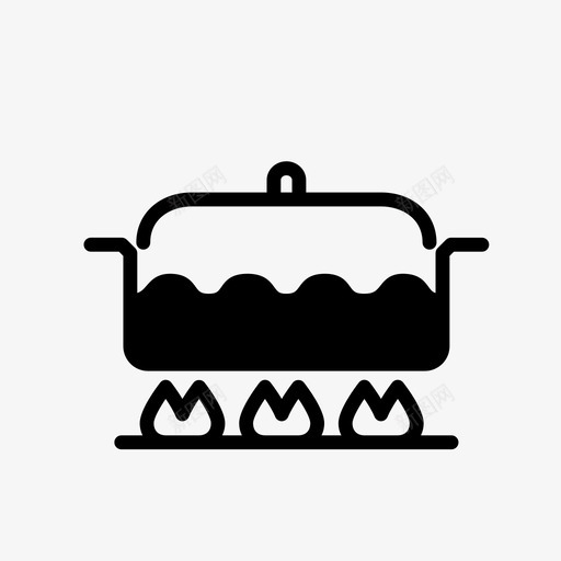 煮沸烹饪食物图标svg_新图网 https://ixintu.com 加热 厨房 小火 烹饪 煮沸 食物