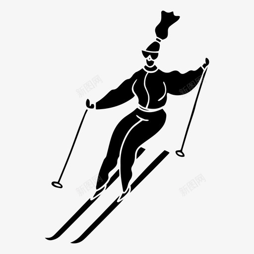 女子滑雪涂鸦女孩图标svg_新图网 https://ixintu.com 冬季 女子滑雪 女孩 涂鸦 运动