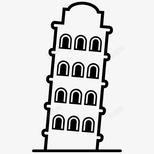 比萨塔建筑意大利图标svg_新图网 https://ixintu.com 地标 建筑 意大利 比萨塔 纪念碑