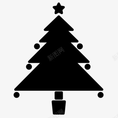 圣诞树圣诞饰品星星图标图标
