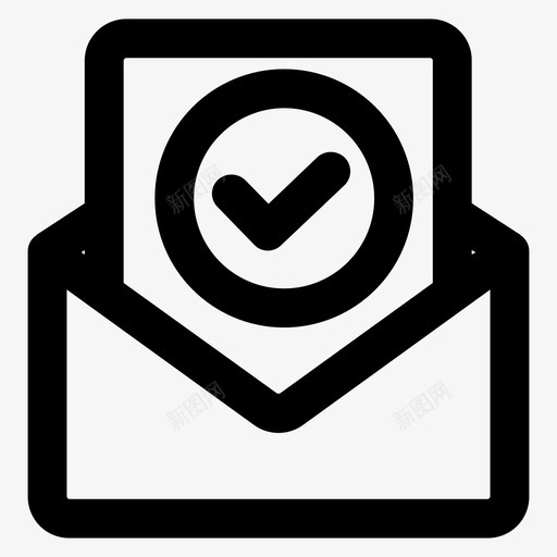 电子邮件已批准选中标记图标svg_新图网 https://ixintu.com 已批准 成功 电子邮件 选中标记