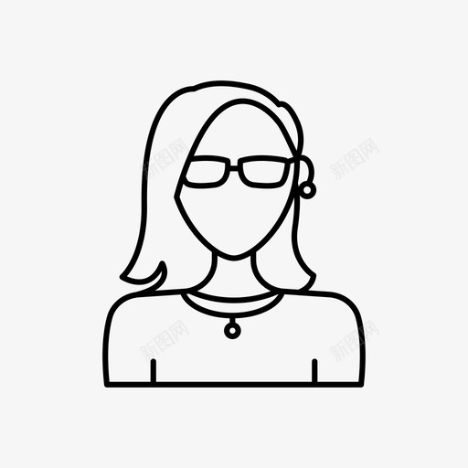 年轻女性配件头像图标svg_新图网 https://ixintu.com 个人资料 化身女性 头像 年轻女性 眼镜 配件
