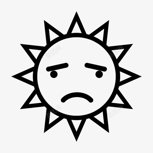 太阳表情喜怒无常图标svg_新图网 https://ixintu.com 喜怒无常 太阳 悲伤 表情