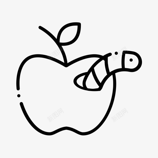 苹果蠕虫苹果系列图标svg_新图网 https://ixintu.com 苹果 苹果系列 蠕虫