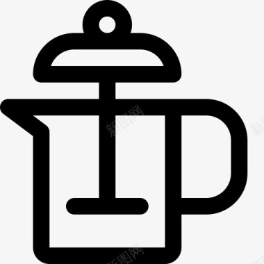 咖啡柱塞设备法式印刷机图标图标