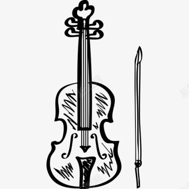小提琴艺术绘画图标图标
