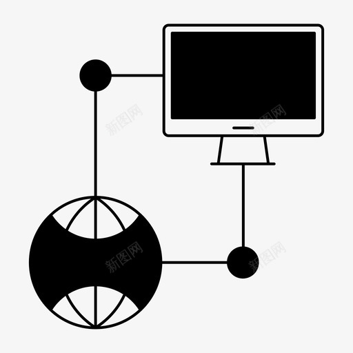 连接性计算机数据库图标svg_新图网 https://ixintu.com 托管 数据库 网络 网络和托管字形 计算机 连接性