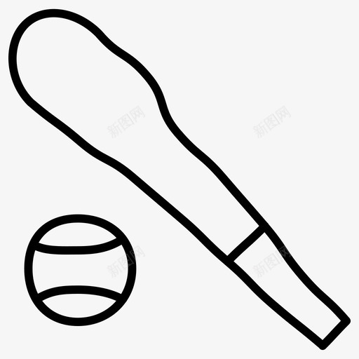 棒球棒手绘体育涂鸦图标svg_新图网 https://ixintu.com 体育涂鸦 手绘 棒球棒