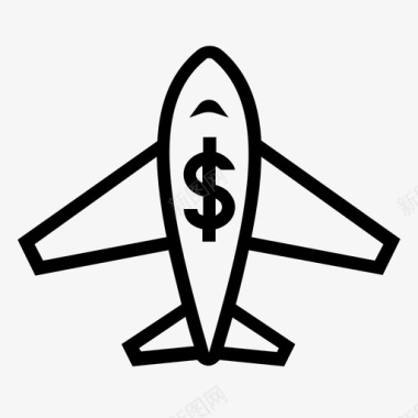 商务旅行机票飞机图标图标