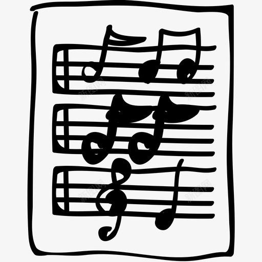 音乐笔记艺术绘画图标svg_新图网 https://ixintu.com 乐谱 手绘 歌曲 绘画 艺术 音乐笔记