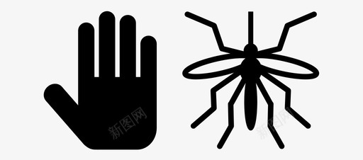 阻止蚊子禁止手图标图标
