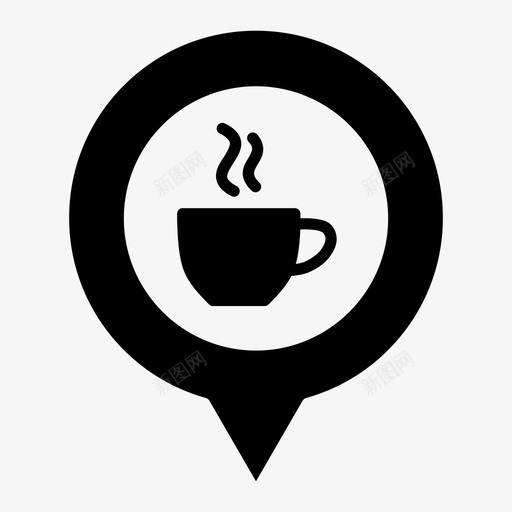 咖啡馆地图针占位符图标svg_新图网 https://ixintu.com 占位符 咖啡馆 地图针