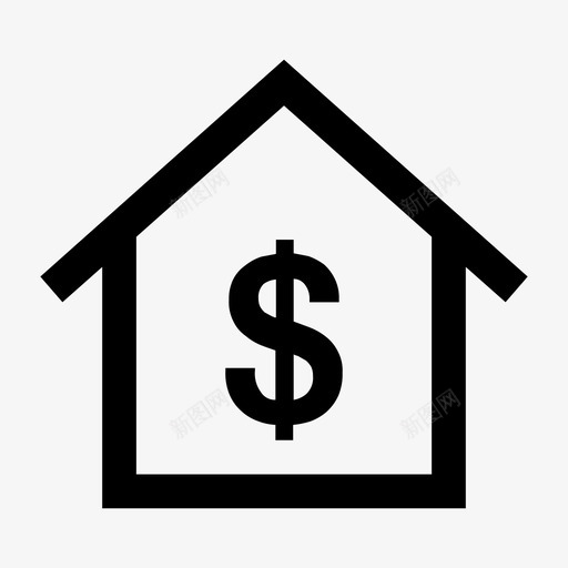 房子价格财产图标svg_新图网 https://ixintu.com 价格 房子 财产 销售