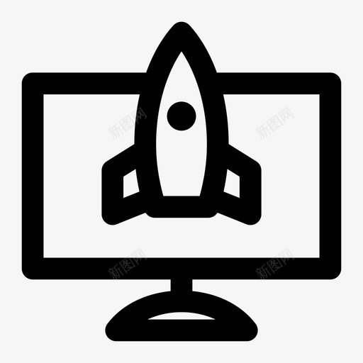 电脑发射火箭图标svg_新图网 https://ixintu.com 创业 发射 宇宙飞船 火箭 电脑 网络营销