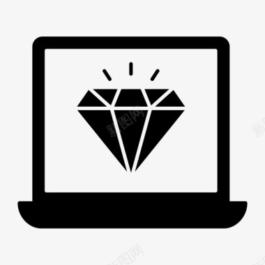 笔记本电脑设备钻石图标图标