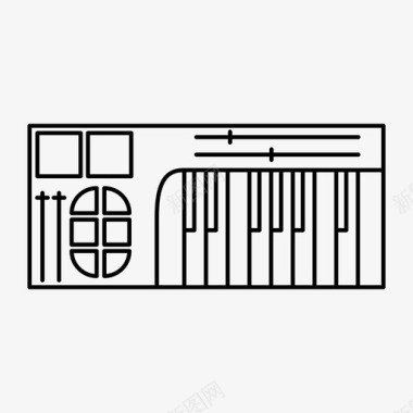 钢琴键盘和弦电动钢琴图标图标