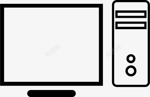 计算机台式机监视器图标svg_新图网 https://ixintu.com 台式机 塔台 监视器 计算机