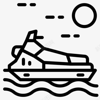 摩托艇海上交通图标图标
