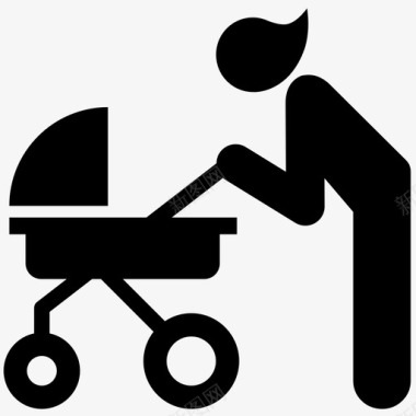 婴儿车马车孩子图标图标