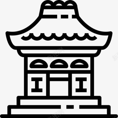 日本寺院建筑神社图标图标