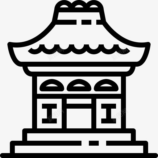 日本寺院建筑神社图标svg_新图网 https://ixintu.com 建筑 日本寺院 神社