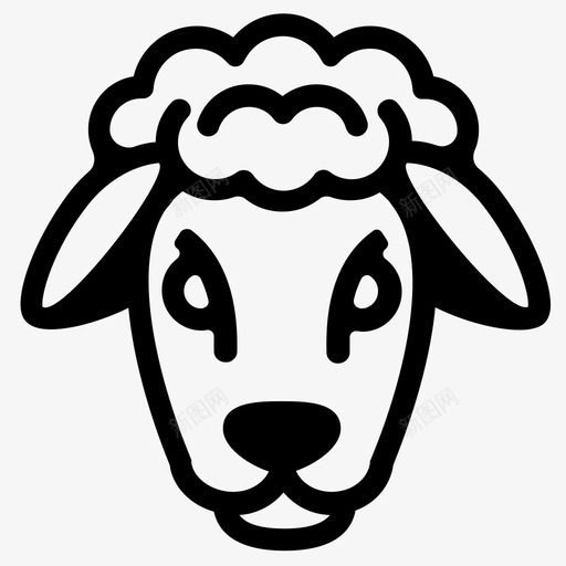 绵羊脸羔羊羊绒图标svg_新图网 https://ixintu.com 绵羊 绵羊脸 羊绒 羔羊