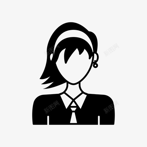 带发带的女孩女人女性图标svg_新图网 https://ixintu.com 化身 化身女人 女人 女儿 女性 带发带的女孩