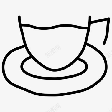 咖啡杯手绘马克杯图标图标