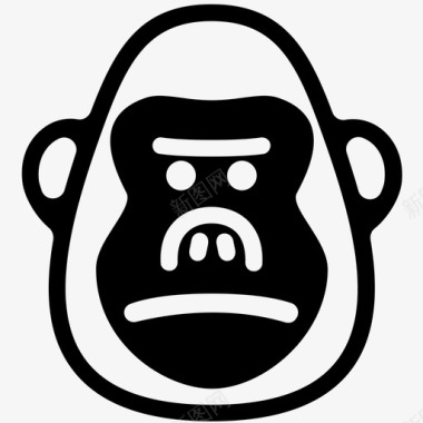 大猩猩脸水灵长类图标图标