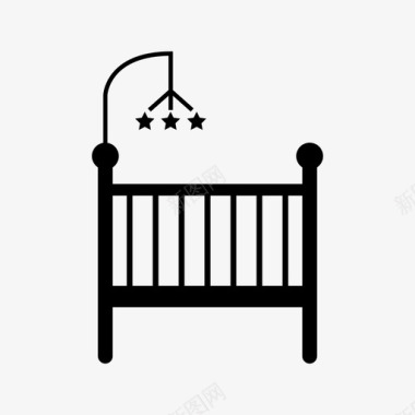 婴儿床庆祝装饰图标图标