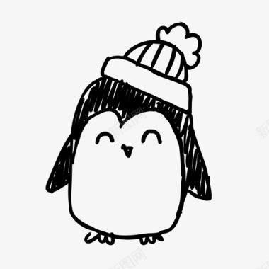 企鹅动物冬天图标图标