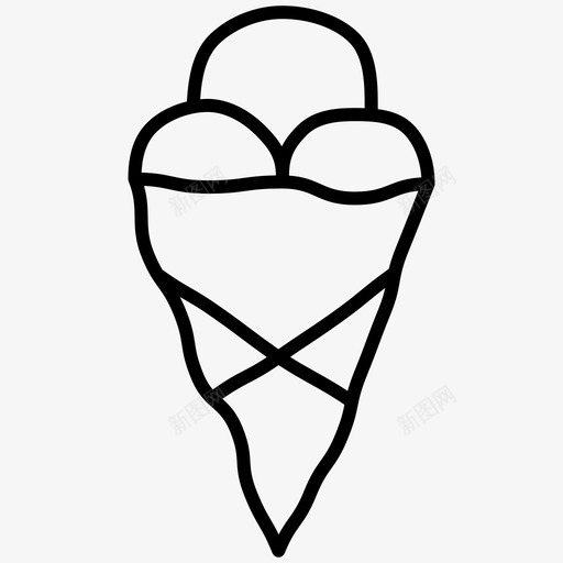 冰淇淋筒手绘冰淇淋图标svg_新图网 https://ixintu.com 冰淇淋 冰淇淋筒 手绘 食物涂鸦