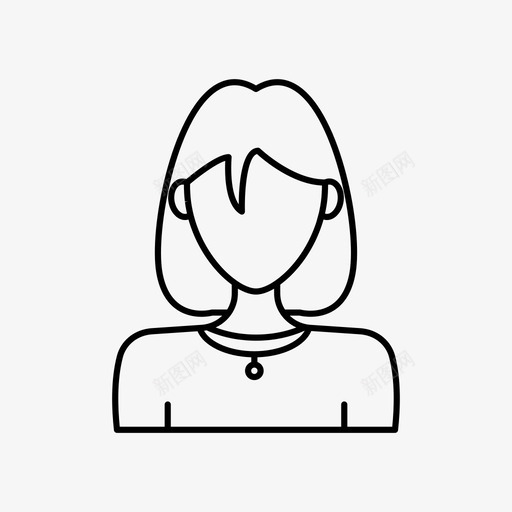 短发女孩化身项链图标svg_新图网 https://ixintu.com 化身 化身女人 女人 用户 短发 短发女孩 项链