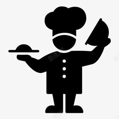 厨师烹饪菜肴图标图标