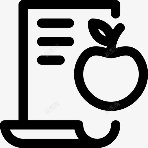 饮食计划苹果水果图标svg_新图网 https://ixintu.com 时间表 水果 苹果 营养 运动路线图标 饮食计划