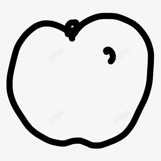 桃子苹果手绘图标svg_新图网 https://ixintu.com 手绘 手绘物品 桃子 油桃 苹果
