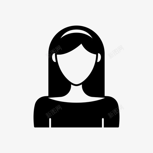 带发带的女孩化身长发图标svg_新图网 https://ixintu.com 化身 化身女人 女人 带发带的女孩 长发