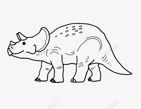 三角龙恐龙灭绝图标图标