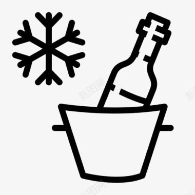 冰桶瓶子冷饮图标图标