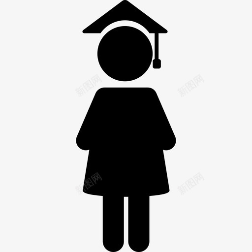 毕业的女人教育胜利图标svg_新图网 https://ixintu.com 教育 毕业的女人 胜利