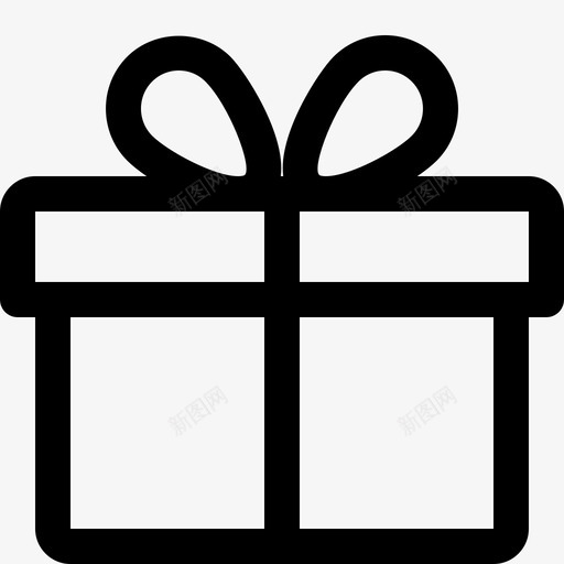 礼品盒结礼物图标svg_新图网 https://ixintu.com 包装 礼品盒 礼物 结 购物图标线
