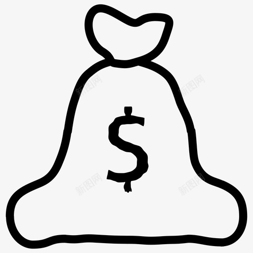 现金提款收益报告图标svg_新图网 https://ixintu.com 商业涂鸦 手绘 提款 收益报告 现金 钱袋